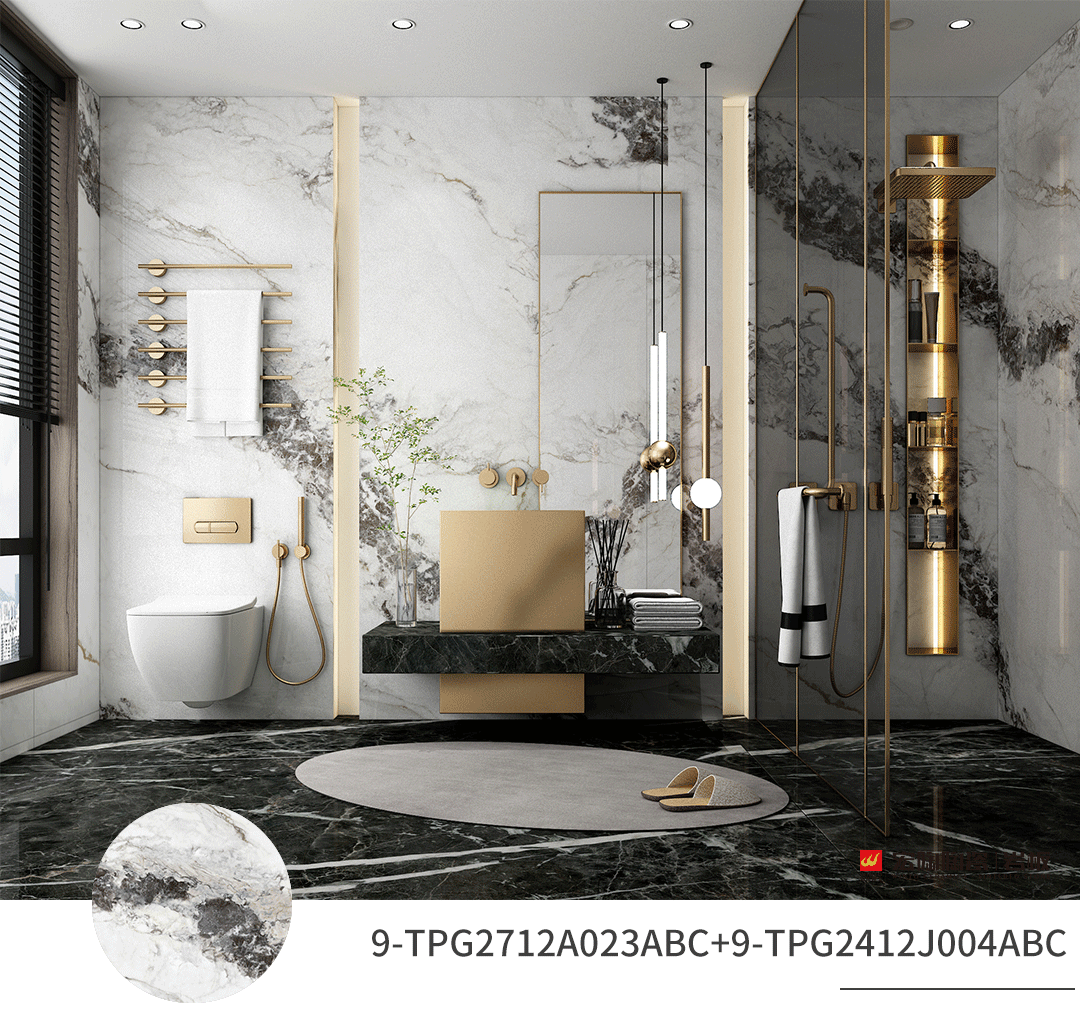 宏陶巖板打造的性能美學衛(wèi)浴空間